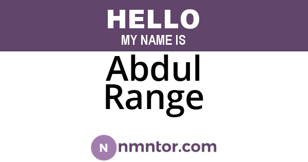 Abdul Range