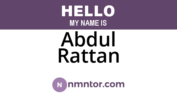 Abdul Rattan