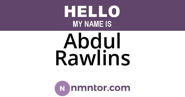 Abdul Rawlins