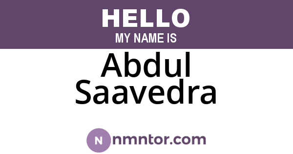 Abdul Saavedra