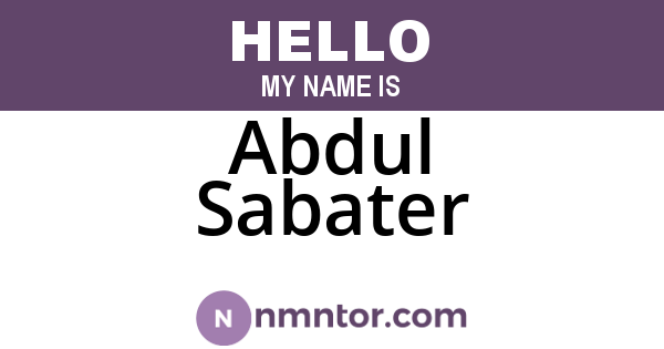 Abdul Sabater