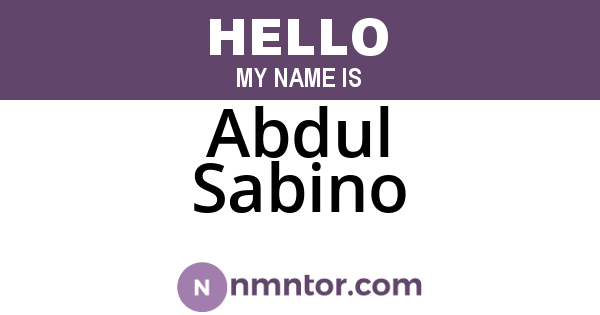 Abdul Sabino