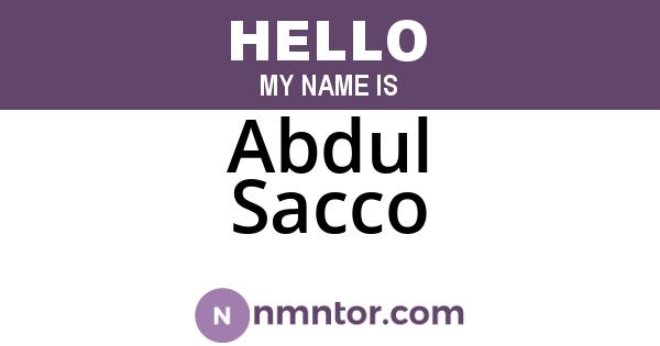 Abdul Sacco