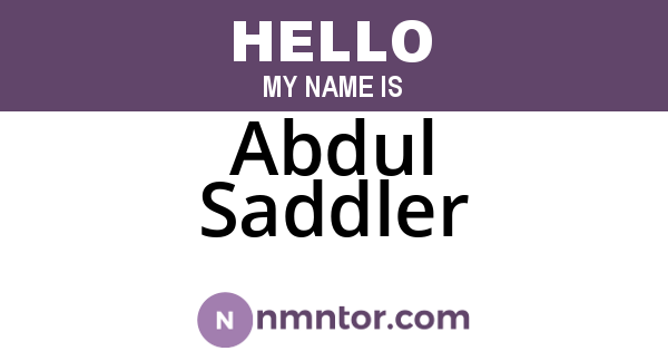 Abdul Saddler