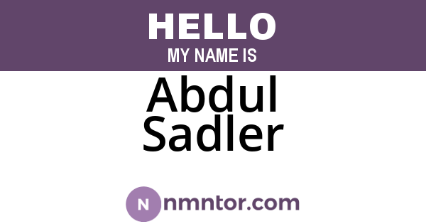 Abdul Sadler