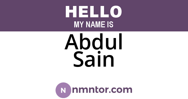 Abdul Sain
