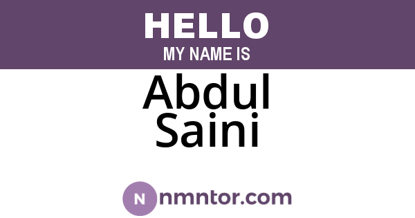Abdul Saini