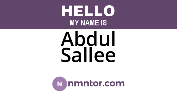 Abdul Sallee