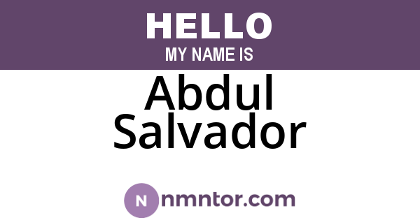 Abdul Salvador