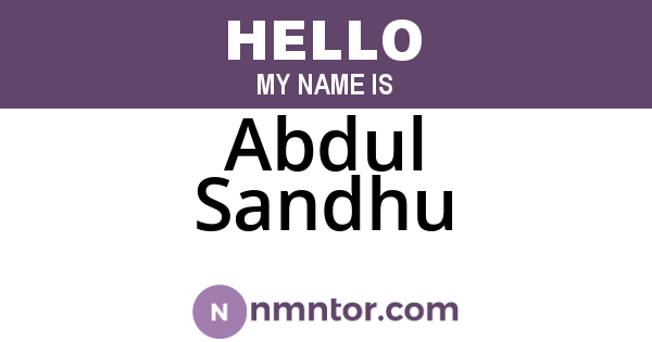 Abdul Sandhu