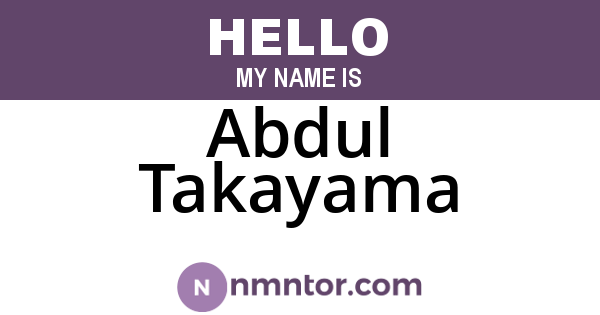 Abdul Takayama