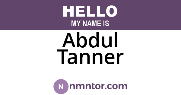 Abdul Tanner