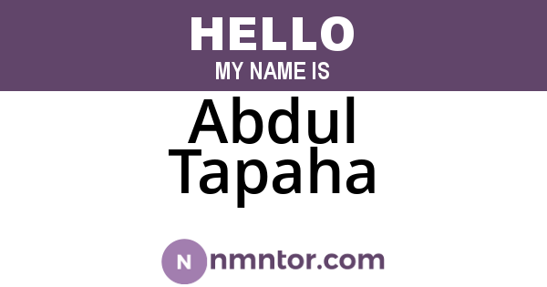Abdul Tapaha
