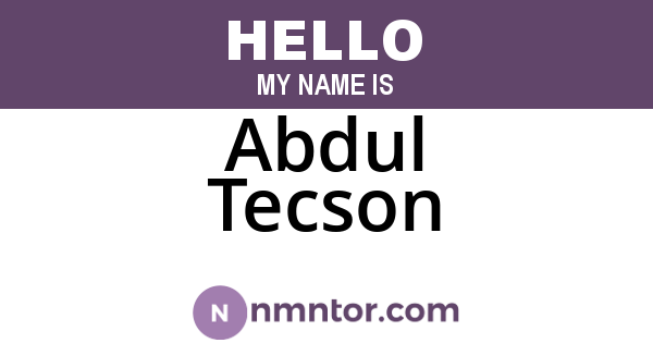Abdul Tecson