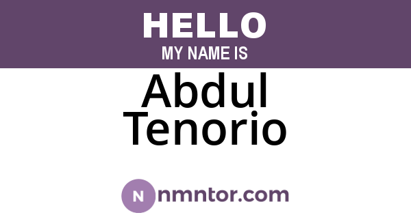 Abdul Tenorio