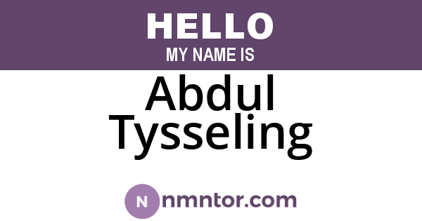 Abdul Tysseling