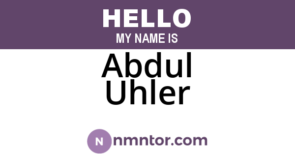 Abdul Uhler