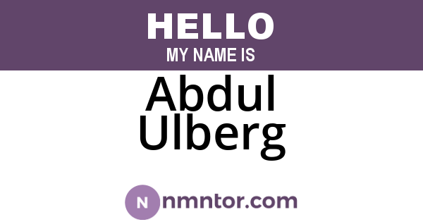 Abdul Ulberg