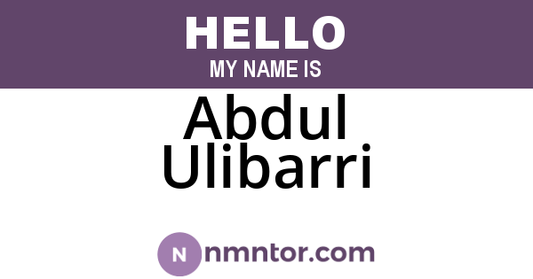 Abdul Ulibarri