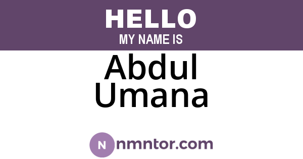 Abdul Umana