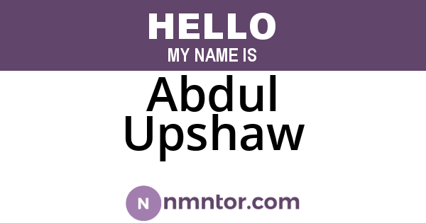 Abdul Upshaw