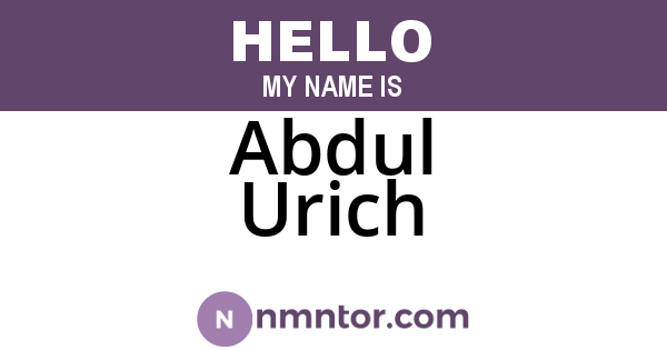 Abdul Urich