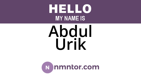 Abdul Urik