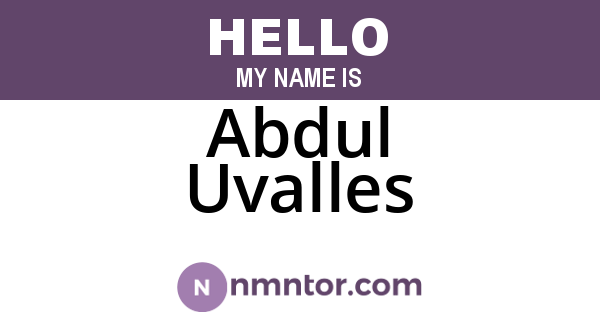 Abdul Uvalles