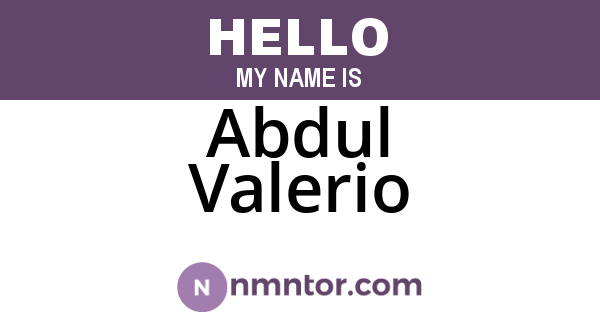 Abdul Valerio