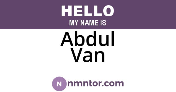 Abdul Van