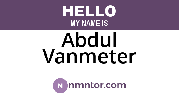 Abdul Vanmeter