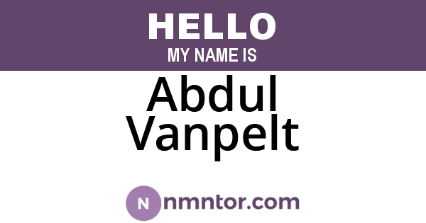 Abdul Vanpelt