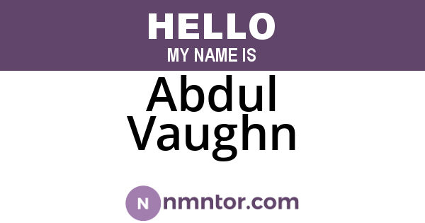 Abdul Vaughn