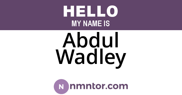 Abdul Wadley