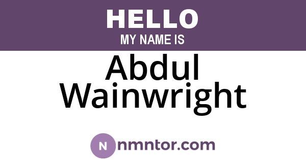 Abdul Wainwright