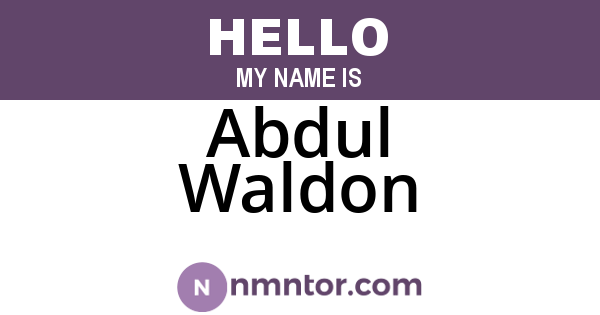 Abdul Waldon