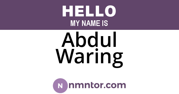 Abdul Waring