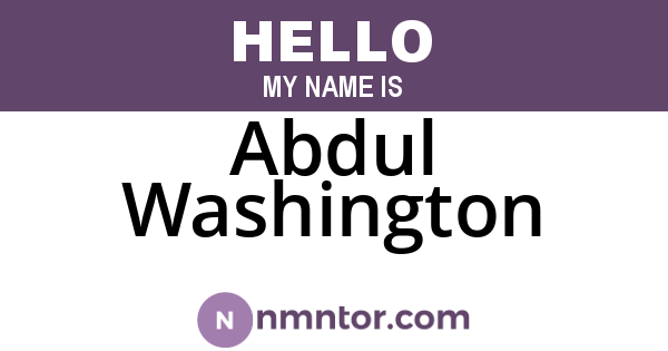Abdul Washington