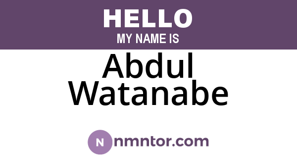 Abdul Watanabe