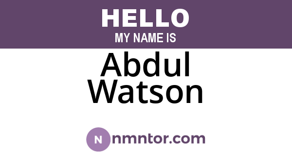 Abdul Watson
