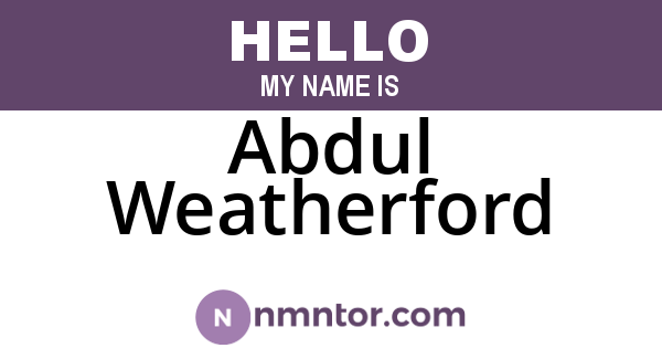 Abdul Weatherford