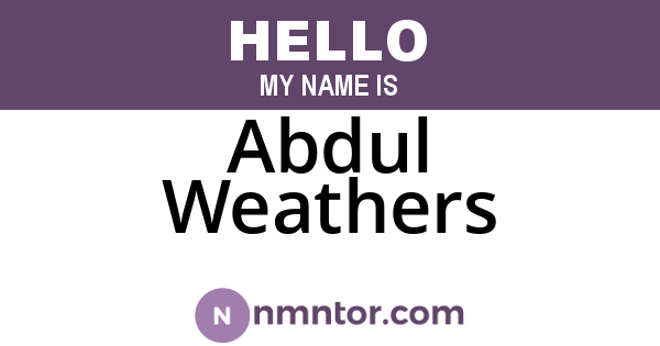 Abdul Weathers