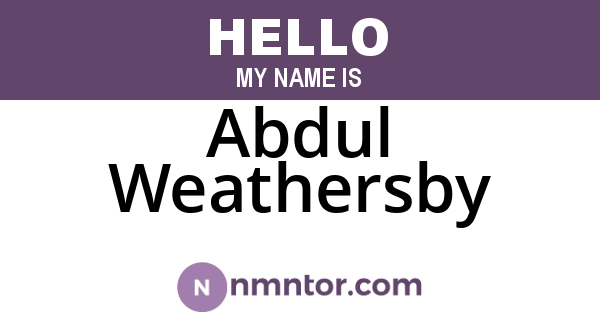 Abdul Weathersby