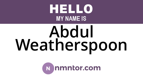 Abdul Weatherspoon