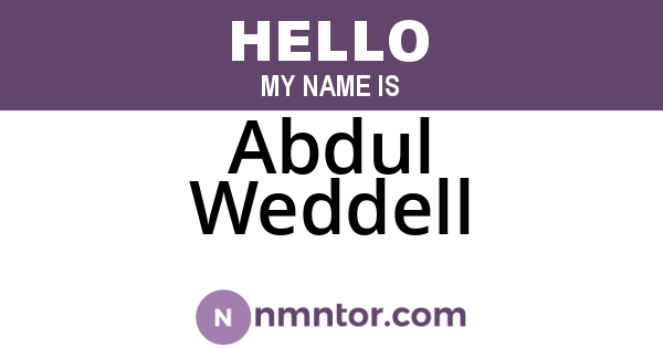 Abdul Weddell