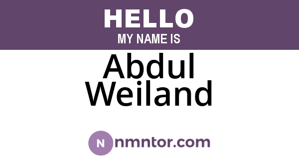 Abdul Weiland