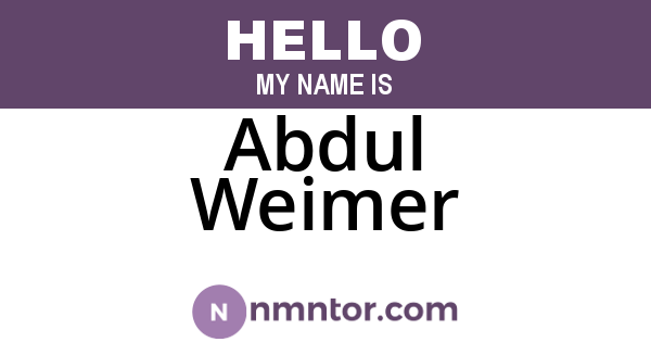 Abdul Weimer