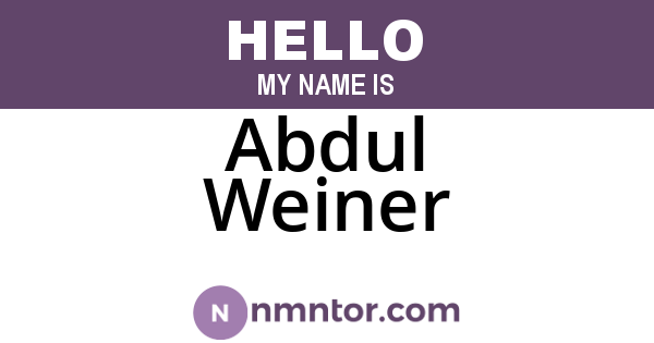 Abdul Weiner