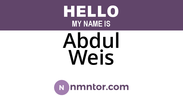 Abdul Weis