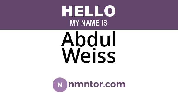 Abdul Weiss
